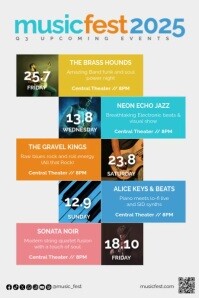 Music Festival Event Schedule Flyer Template Poster
