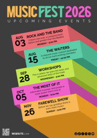 Brown Music Festival A4 Template