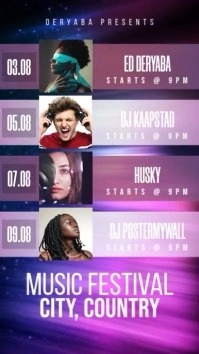 Music Festival Fest Band Event Story Schedule Historia de Instagram template