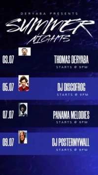 Music Festival Fest Band Event Story Schedule template