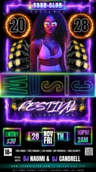 Black Music Festival เรื่องราวบน Instagram Template