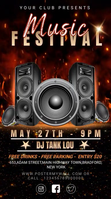 Music Festival Post Template | PosterMyWall