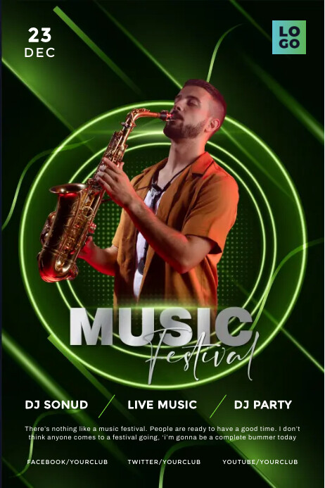 Copy of Music festival poster saxophone 11 | PosterMyWall