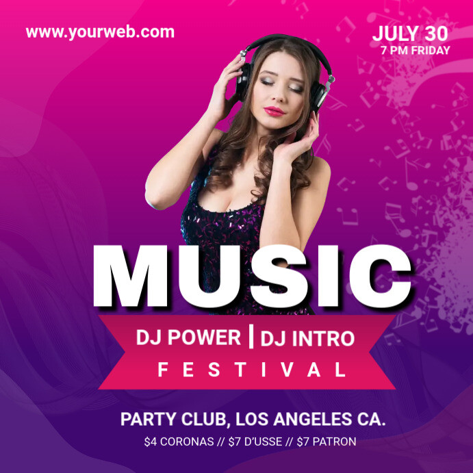 Music Festival social media post Template | PosterMyWall