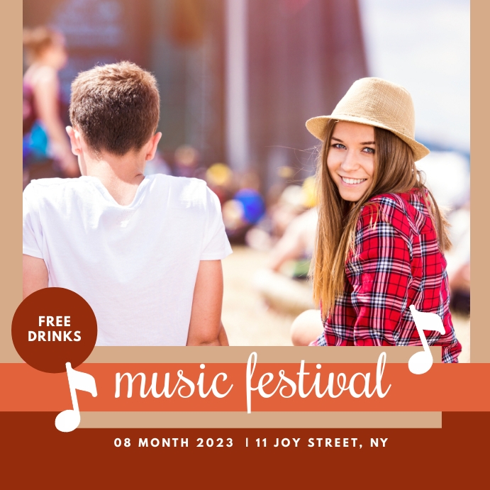 Music Festival Template โพสต์บน Instagram