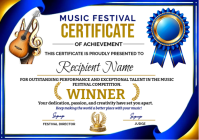 Putih Music Festival Certificate A4 Template
