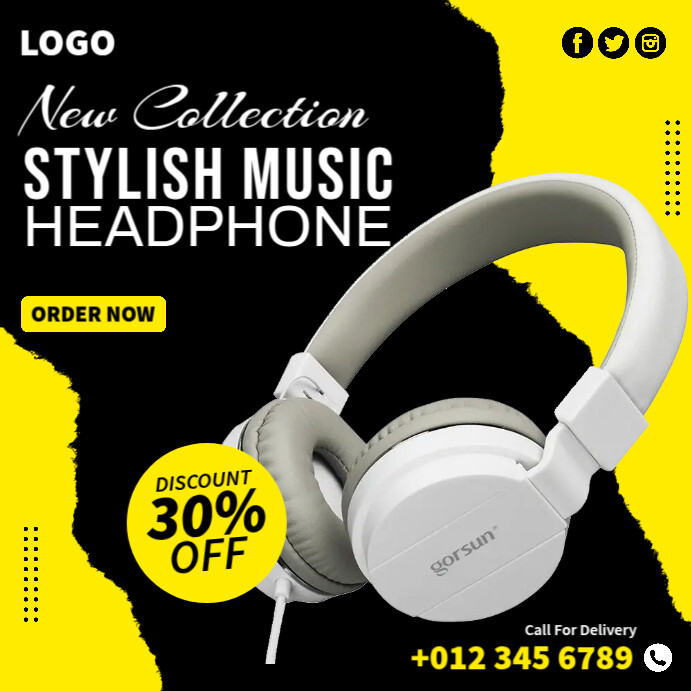 Music Headphone Sale Template | PosterMyWall Music Headphone Sale Template | PosterMyWall