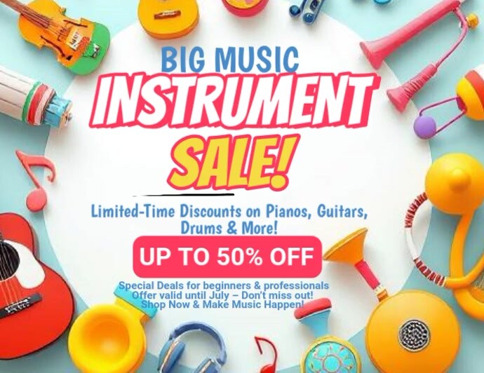 Instrument Flyer Music Instrument Sale Template | PosterMyWall