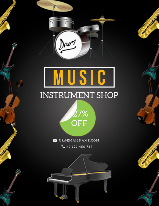 MUSIC INSTRUMENT SHOP Flyer Template | PosterMyWall