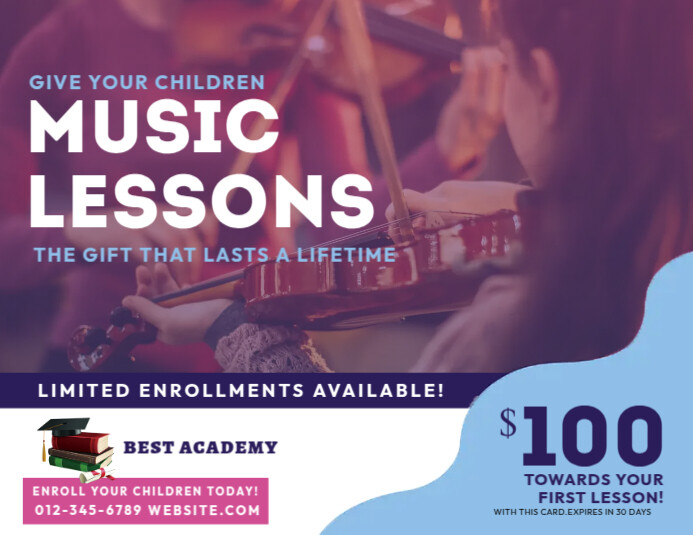 Music Lesson Flyer (US Letter) template