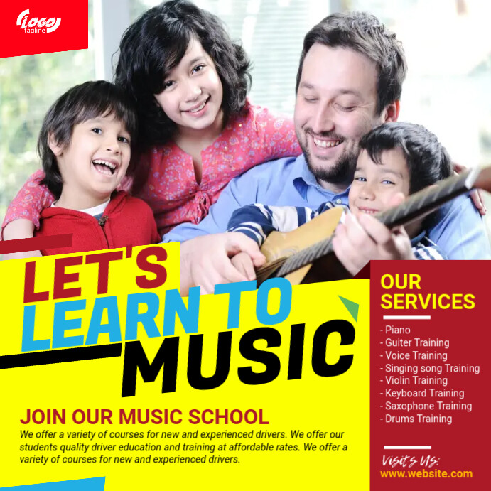 Music Lesson Services Flyer Template | PosterMyWall