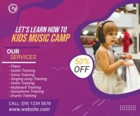 Music Lesson Services Flyer Template Stort rektangel