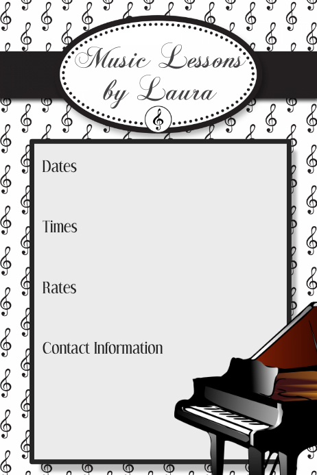 Music Lessons Camp Recital Flyer Poster Invitation Template