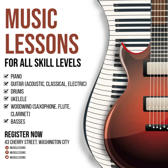 Music Lessons Design Music Lessons Template | PosterMyWall