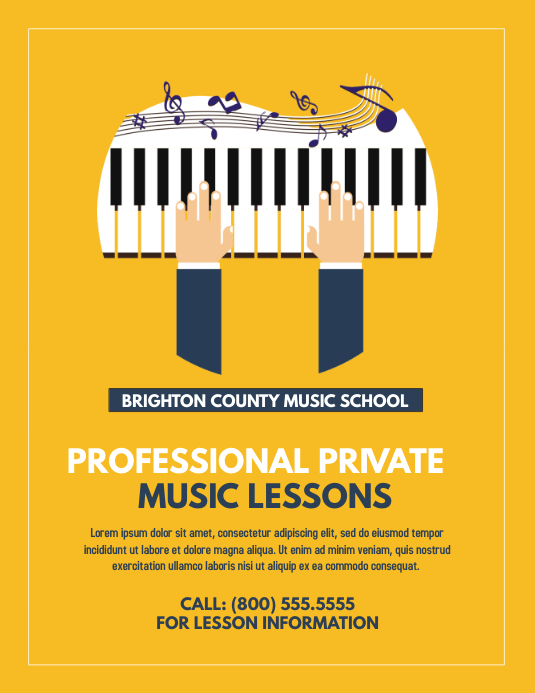 Music Lessons Design Private Music Lessons Flyer