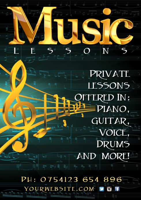 Music Lessons Flyer Template | PosterMyWall