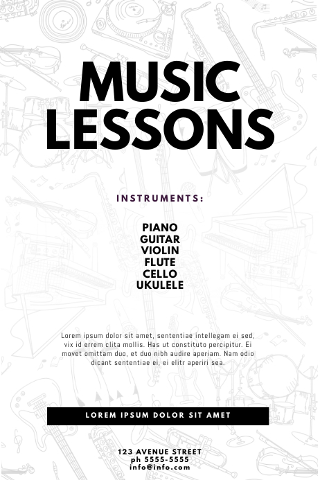 Music Lessons Flyer Template | PosterMyWall