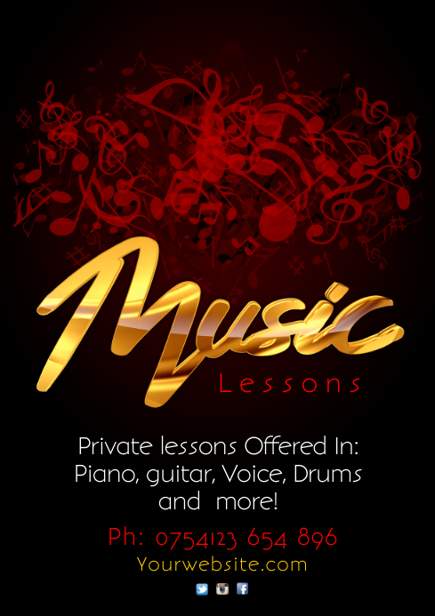 Cello Lessons Posters Copy of Music Lessons poster | PosterMyWall