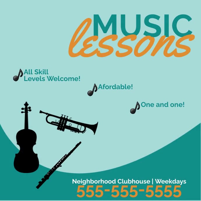 Music Lessons Social Ad Template | PosterMyWall