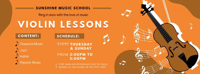 Les Layanan Pelajaran Musik Templat Postermywall