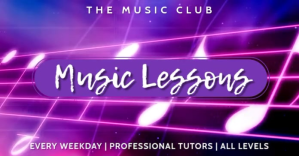 紫色 Music Lessons Promotion Facebook Shared Image Template