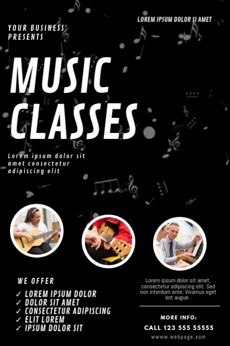 Music Lessons Video ad template | PosterMyWall