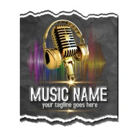 music logo, band, concert, dj music Logotipo template