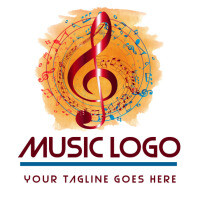 สีขาว Music Logo Design Logo Template