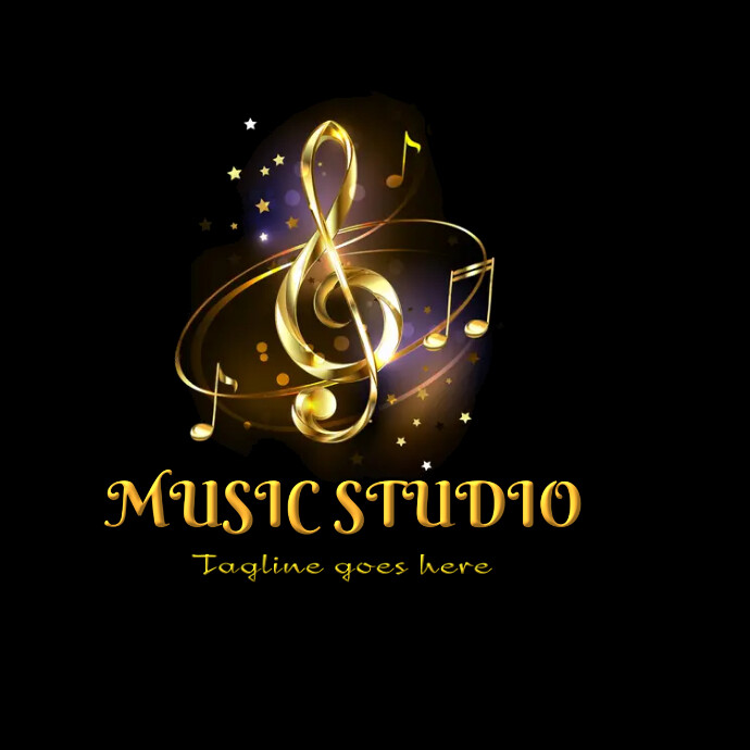 Copy of Music logo, guitar logo, music 3d gold logo | PosterMyWall