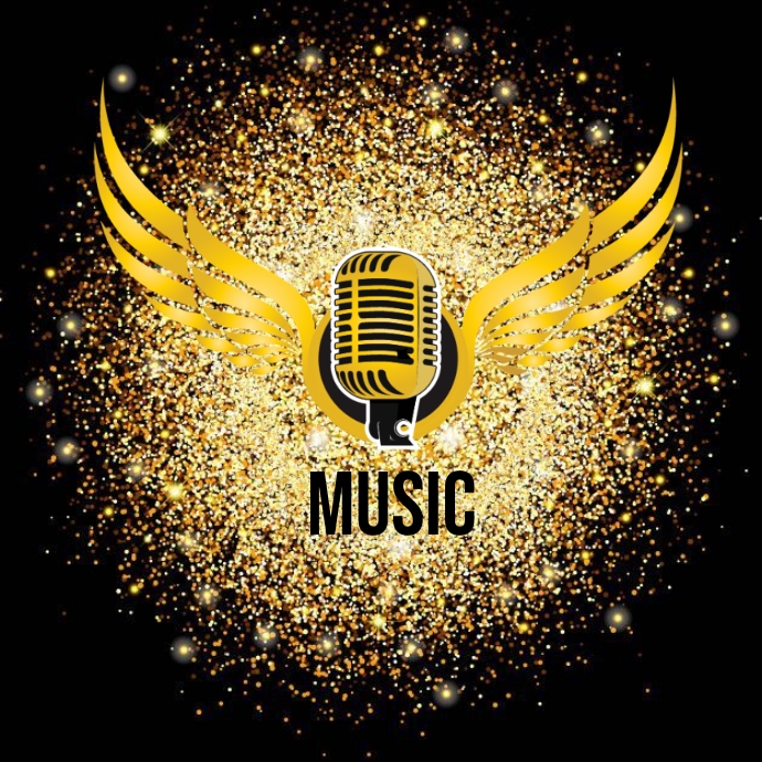 Music logo, guitar logo, music 3d gold logo Template | PosterMyWall