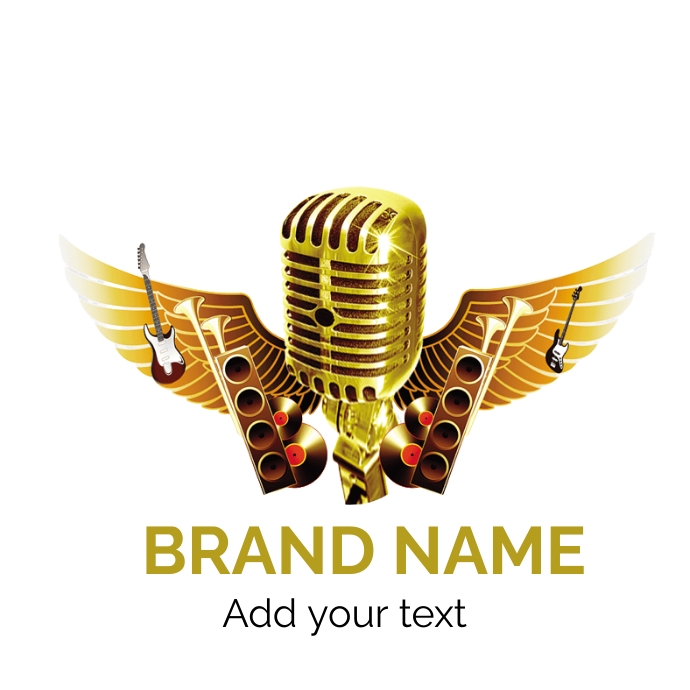 music  logo microphone and headset logo , con template