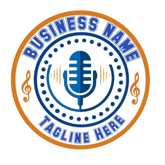 Microphone Label music logo microphone and headset logo , con Template | PosterMyWall