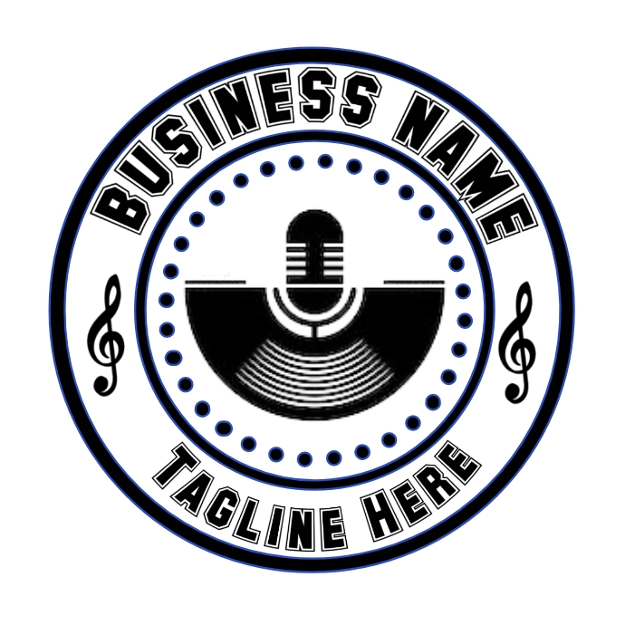 music  logo microphone and headset logo , con Logótipo template