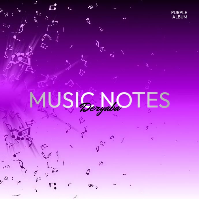 Music Musical Notes Purple Video Album Cover Template | PosterMyWall