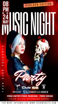 music night adult party เรื่องราวบน Instagram template