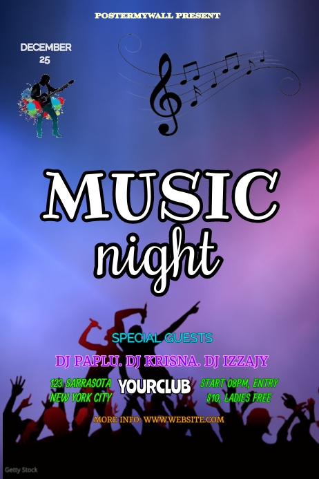 Musical Night Program Card Design Music night Template | PosterMyWall