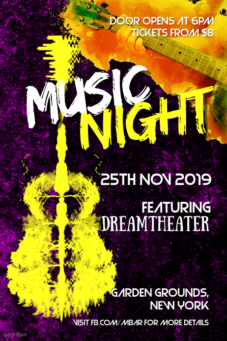 Musical Night Program Card Design Music night Template | PosterMyWall