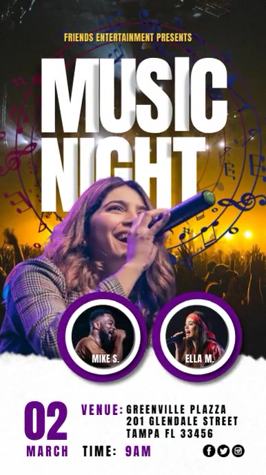 Musical Night Program Card Design Music Night Template | PosterMyWall