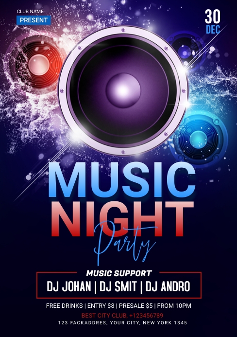 Musical Night Program Card Design Music Night Template | PosterMyWall