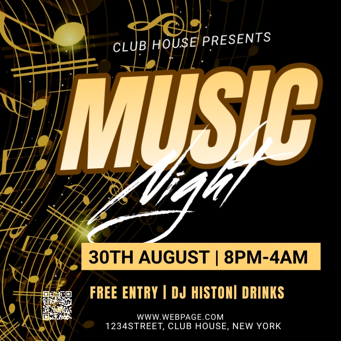 Musical Night Program Card Design Music night Template | PosterMyWall