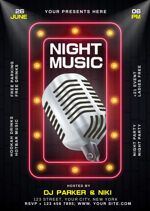 Musical Night Program Card Design Music Night Template | PosterMyWall