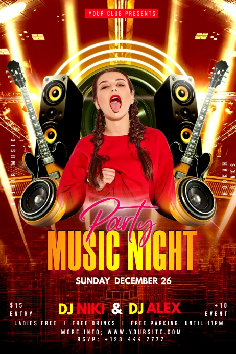 Musical Night Program Card Design MUSIC NIGHT Template | PosterMyWall