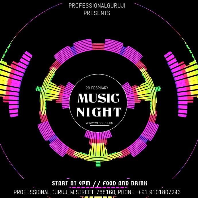 Musical Night Program Card Design music night Template | PosterMyWall