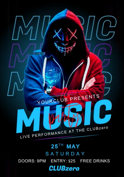 Musical Night Program Card Design music night Template | PosterMyWall
