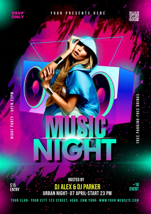Musical Night Program Card Design MUSIC NIGHT Template | PosterMyWall