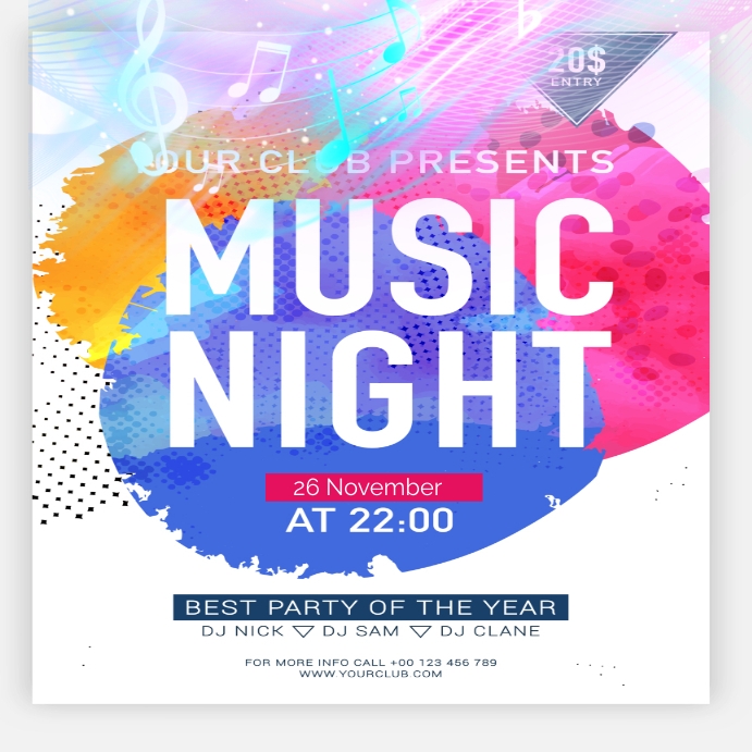 Musical Night Program Card Design music Night Template | PosterMyWall