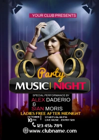 Music Night A5 template