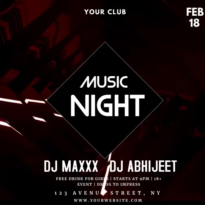 Plantilla de music night PosterMyWall