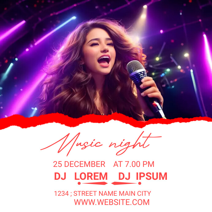 Musical Night Program Card Design music night Template | PosterMyWall