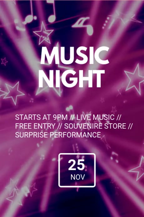 Musical Night Program Card Design Music night Template | PosterMyWall